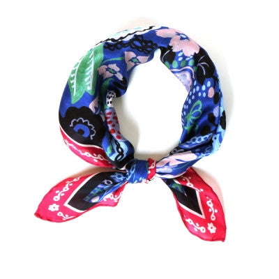 Fashion Silk Petit Square Scarf Nathalie Lete Shawl Wrap - Karma21