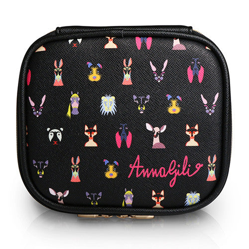 Square Cosmetic Pouch Anna Gili - Horse Navy