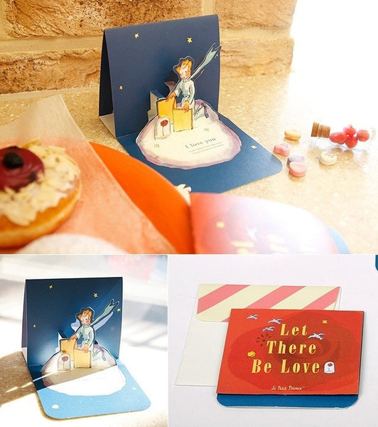 Le Petit Prince Love Pop-Up Card - Rose