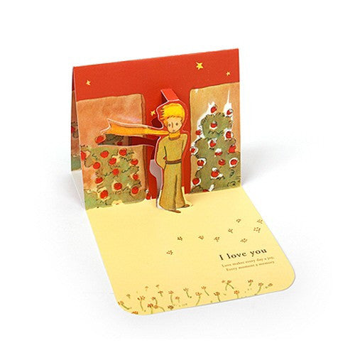 Le Petit Prince Love Pop-Up Card - Rose Garden