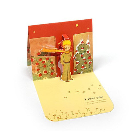 Le Petit Prince Love Pop-Up Card - Rose Garden