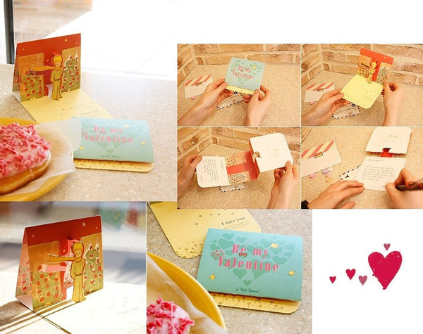 Le Petit Prince Love Pop-Up Card - Rose Garden