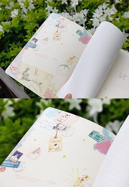Vintage Collage Stitch Line Note (L) - The Little Prince