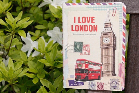 Vintage Collage Stitch Line Note (M) - London