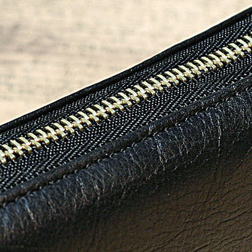 Leather Pencil Case - Black - 7321 DESIGN