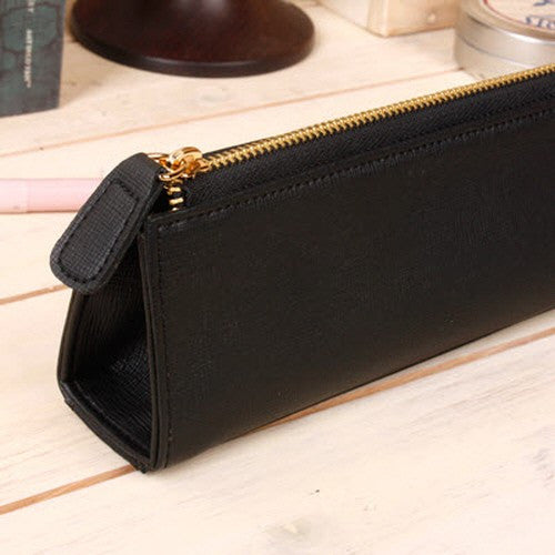 Leather Pencil Case - Black