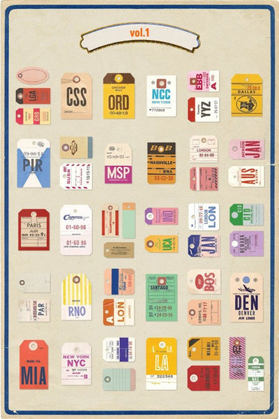 Vintage Traveltag Label Set - Vol.1