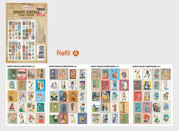 Europe Vintage Stampstickers-Refill_A
