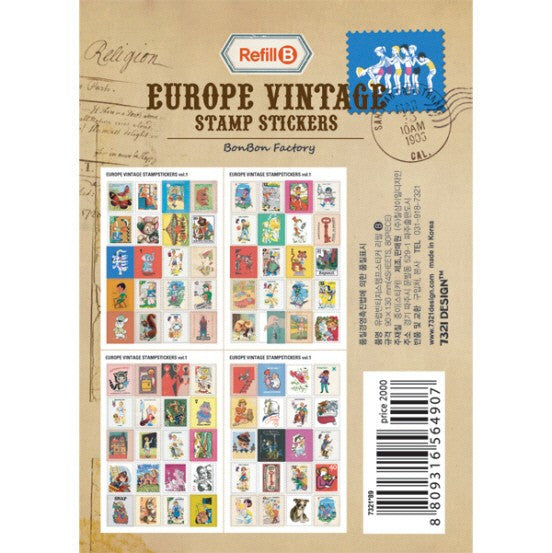 Europe Vintage Stampstickers-Refill_B