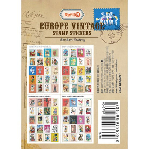 Europe Vintage Stampstickers-Refill_B