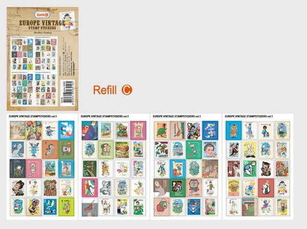 Europe Vintage Stampstickers-Refill_C