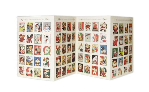 Vintage Christmas Stamp Stickers-Merry & Happy