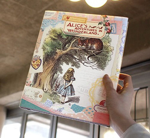 Vintage Collage Photo Album - Alice's Adventures In Wonderland - Chesire Cat
