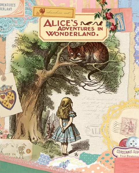 Vintage Collage Photo Album - Alice's Adventures In Wonderland - Chesire Cat