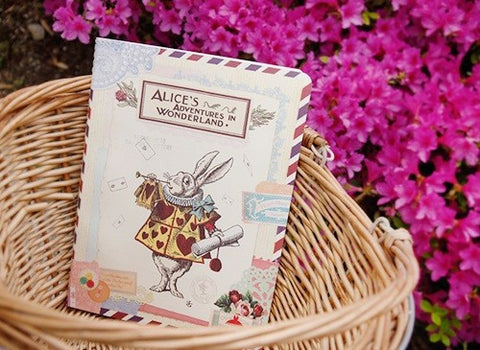 Vintage Collage Stitch Line Note (L) - Alice In Wonderland