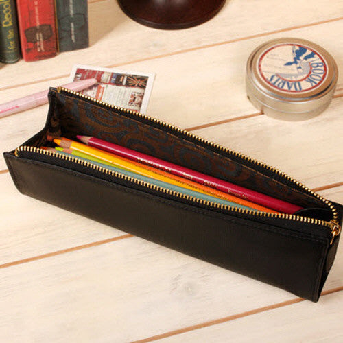 Genuine Leather Retro Luxury Pencil Cases Pen Bag Storage Pouch For  Stationery