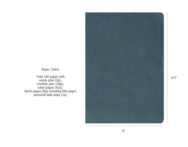 FABRIC CROSS DIARY - Caviar