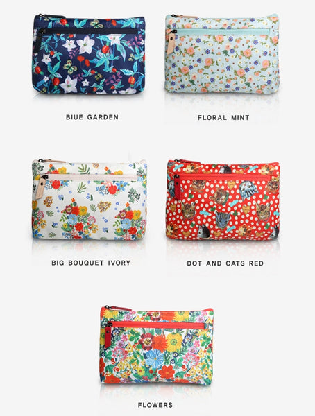 Nathalie Lete Flat Pouch - Floral Mint