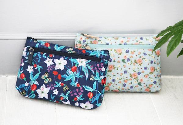 Nathalie Lete Flat Pouch - Floral Mint