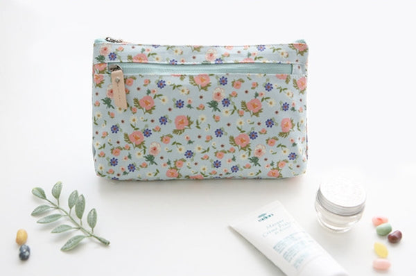 Nathalie Lete Flat Pouch - Floral Mint