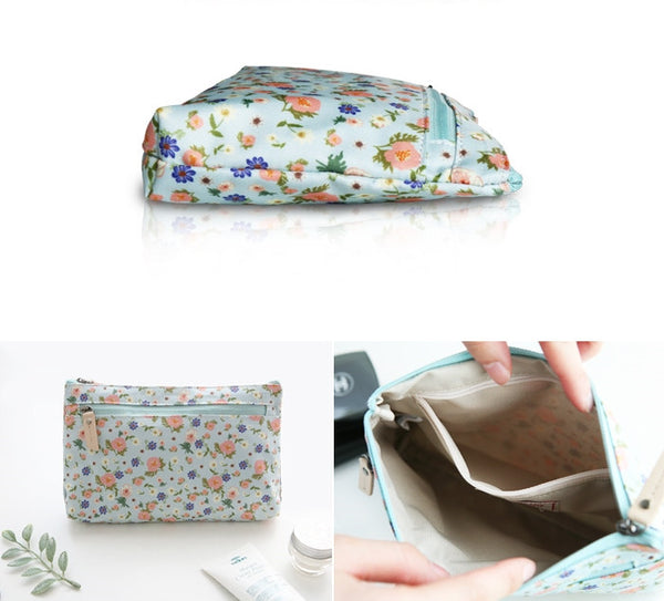 Nathalie Lete Flat Pouch - Floral Mint