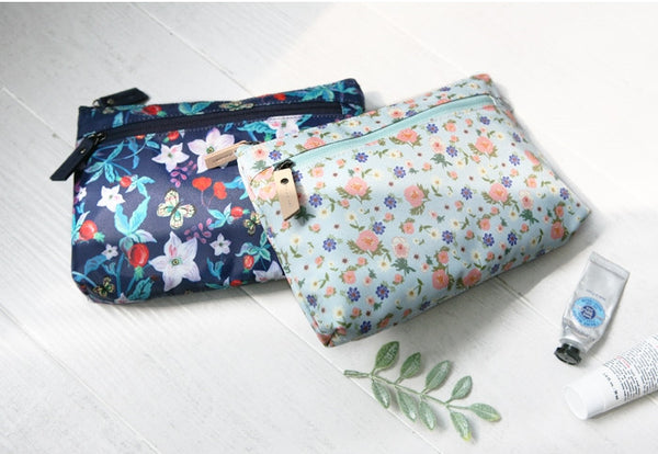 Nathalie Lete Flat Pouch - Floral Mint
