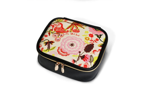 Square Cosmetic Pouch Nathalie Lete - Garden Beige