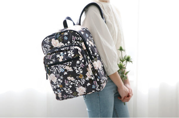 Paris Garden Backpack Roses Navy - Nathalie Lete