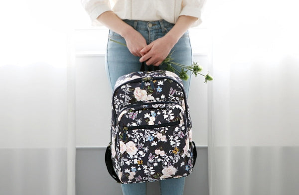 Paris Garden Backpack Roses Navy - Nathalie Lete