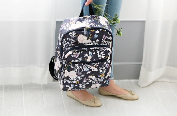 Paris Garden Backpack Roses Navy - Nathalie Lete